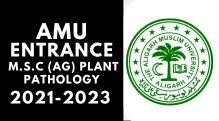 AMU Entrance M.S.C (AG) Plant Pathology 2021-2024