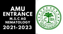 AMU Entrance M.S.C (AG) Nemarology 2021-2024